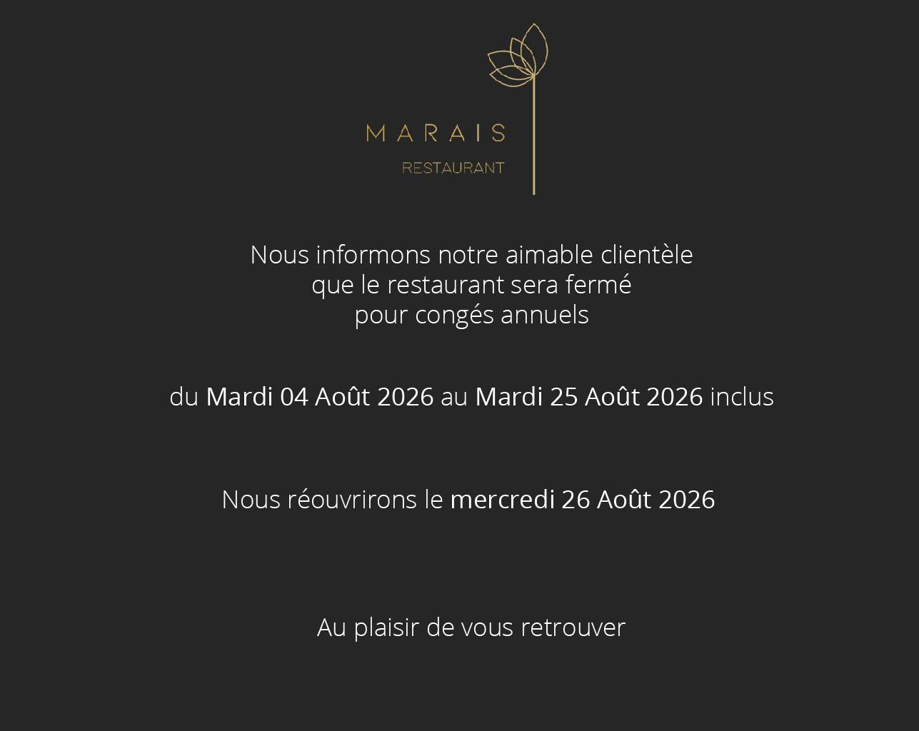 Congés annuels 2026